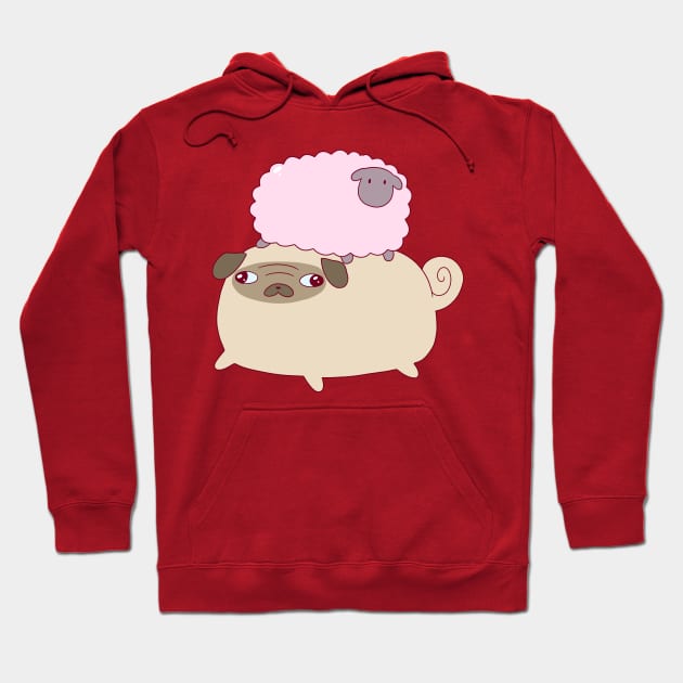 Pug and Little Sheep Hoodie by saradaboru